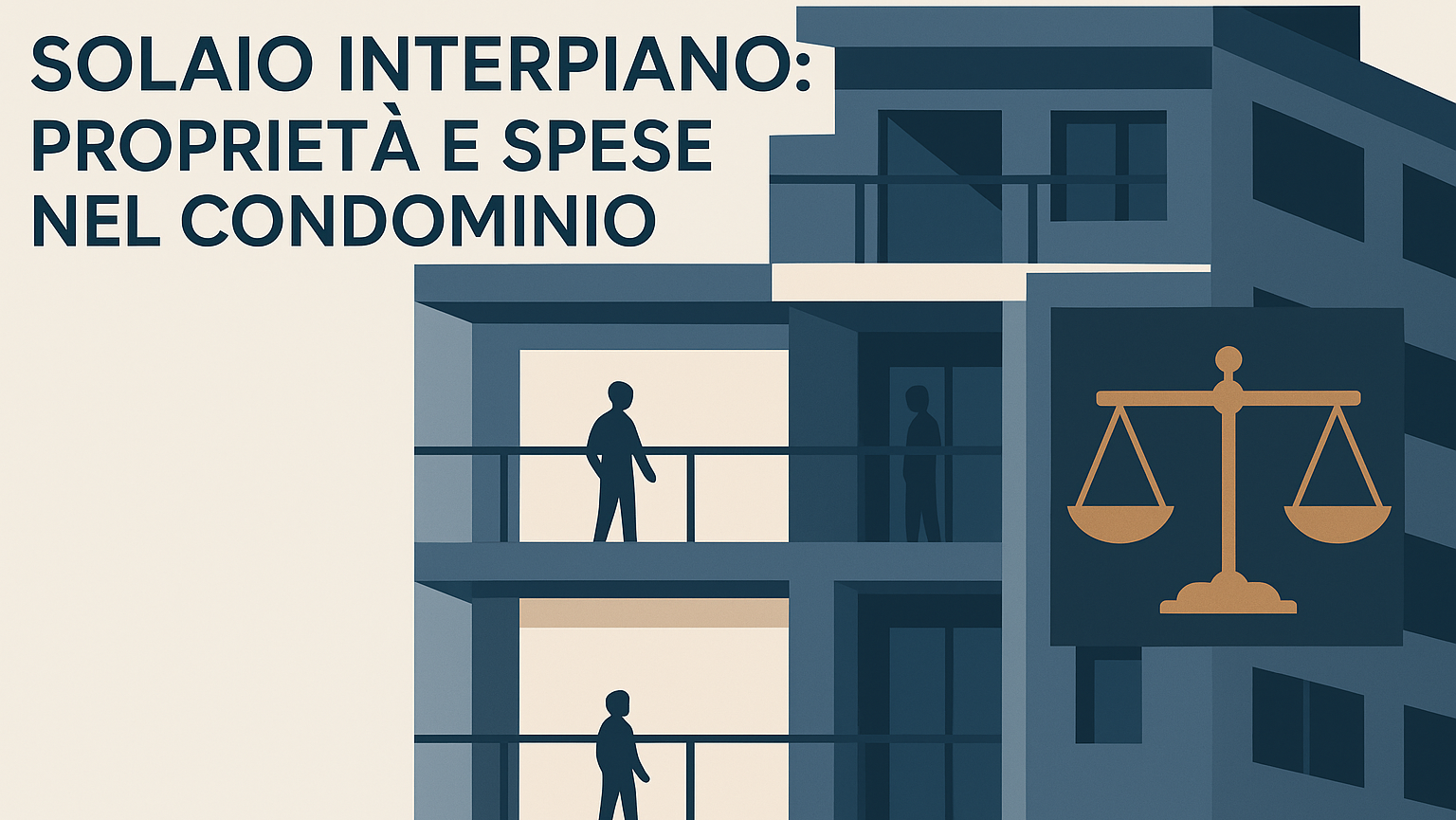 Sezione orizzontale di un edificio condominiale che illustra il solaio interpiano tra due appartamenti.