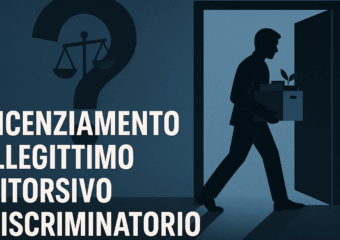 Simbolo giustizia illustra il Licenziamento Illegittimo Ritorsivo Discriminatorio