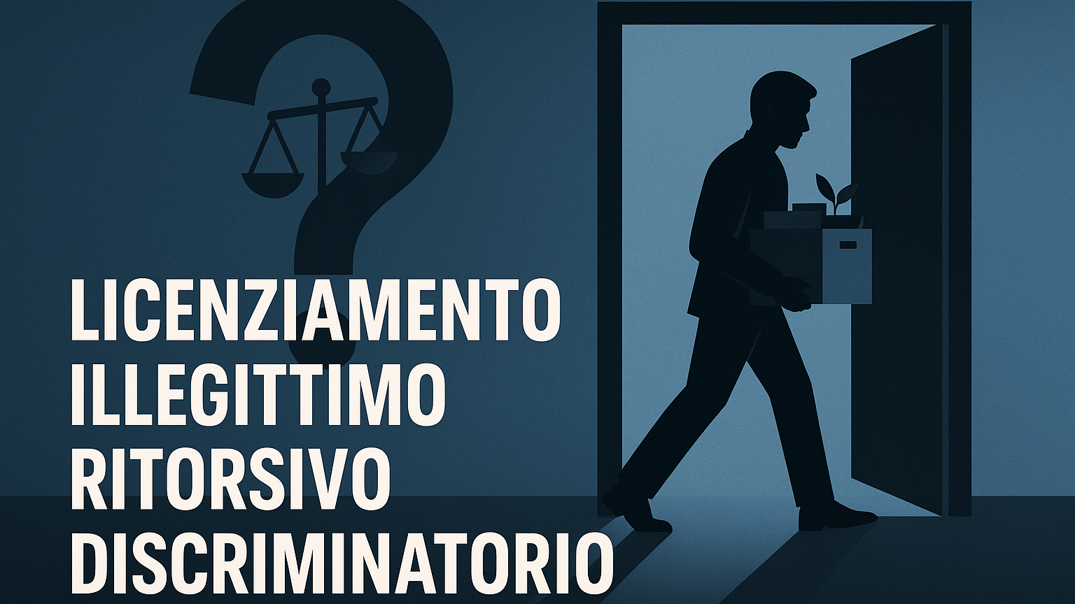 Simbolo giustizia illustra il Licenziamento Illegittimo Ritorsivo Discriminatorio