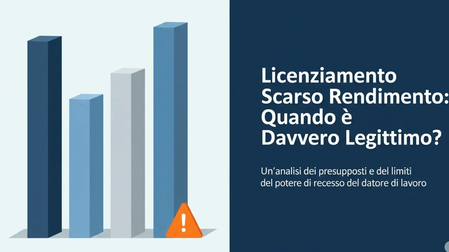 Illustrazione di un grafico a barre che mostra un calo di performance, simbolo del licenziamento per scarso rendimento.