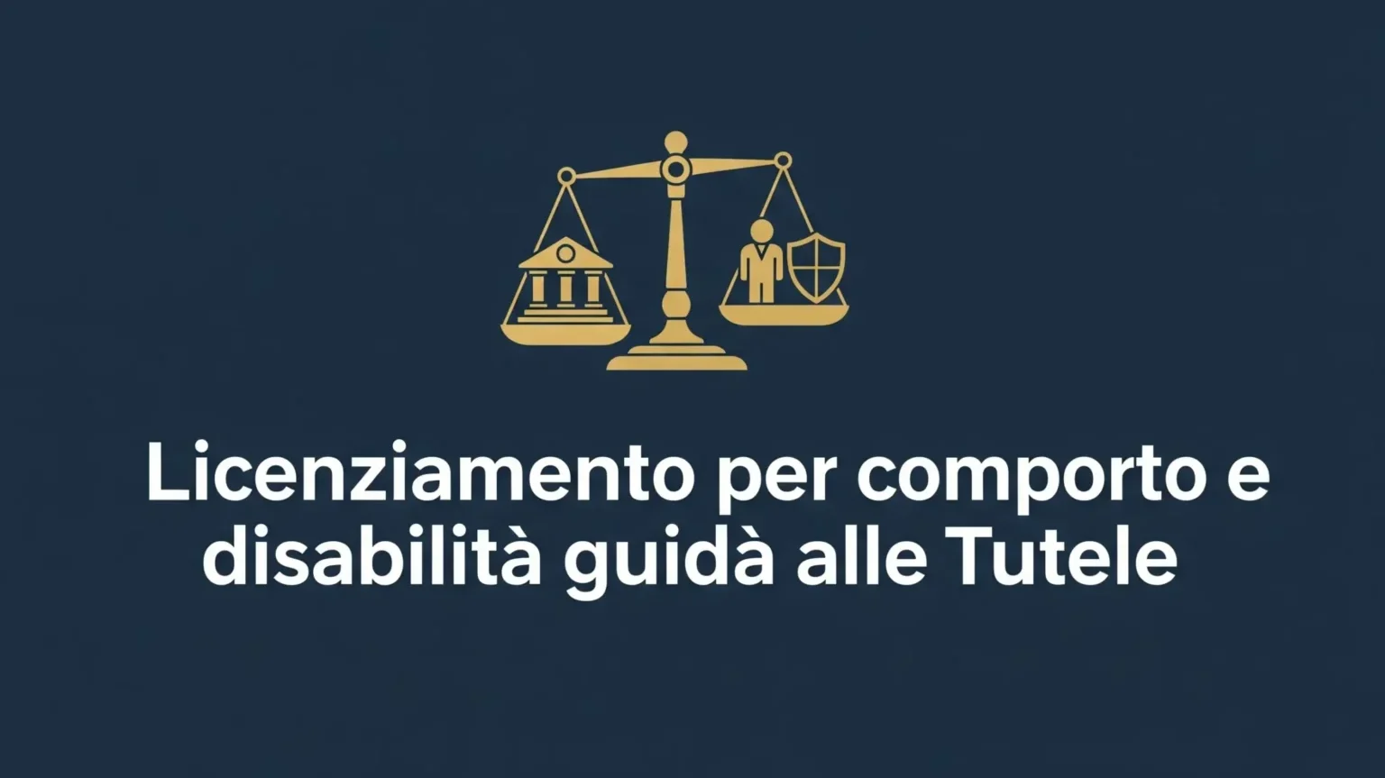 Un'immagine che simboleggia la tutela del lavoratore disabile nel licenziamento per comporto, con il titolo dell'articolo.