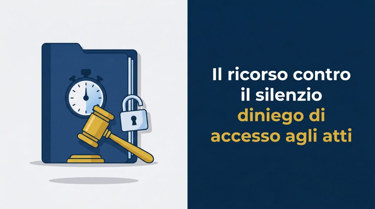 Illustrazione vettoriale di una cartella legale sbloccata tramite il ricorso contro il silenzio diniego accesso atti.