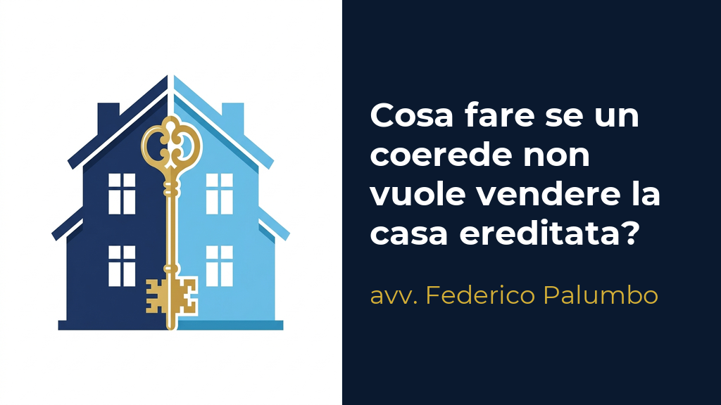 Rappresentazione concettuale di una casa stilizzata contesa tra coeredi per la divisione ereditaria