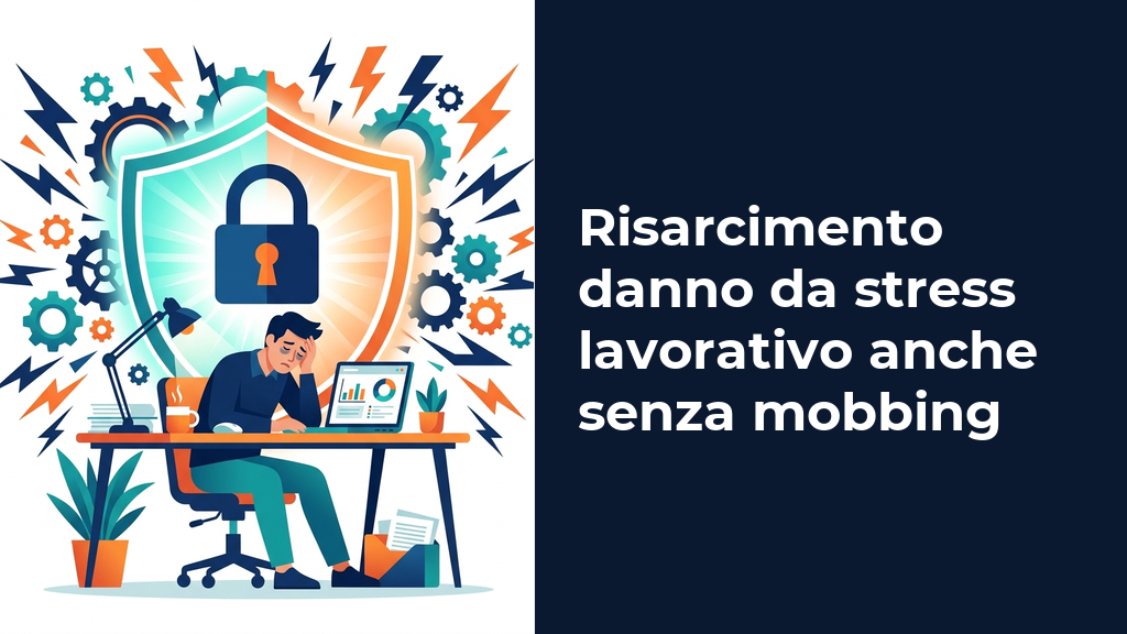 Illustrazione concettuale stilizzata che rappresenta lo stress sul lavoro e la tutela legale