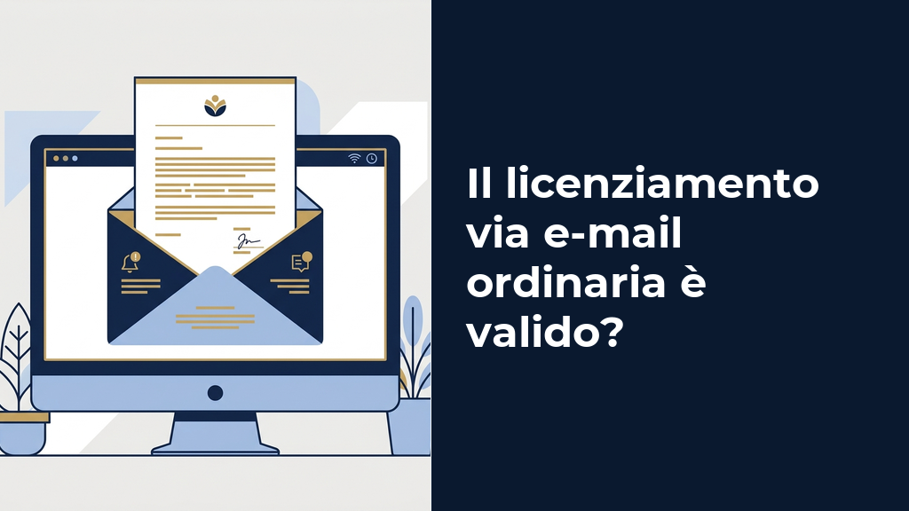 Illustrazione concettuale della validità del licenziamento inviato via email semplice