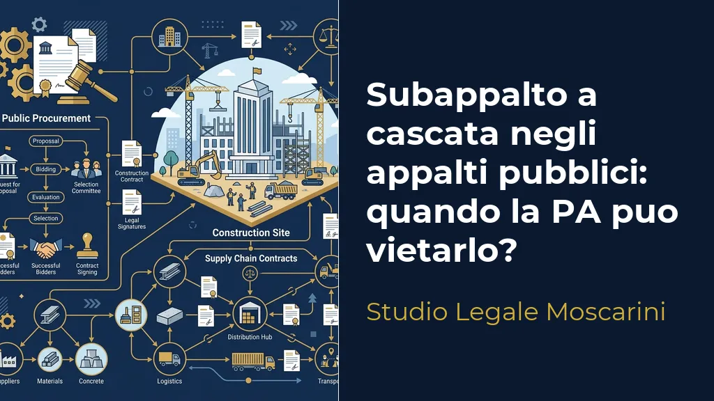 Grafica vettoriale flat design raffigurante una filiera produttiva di cantieri edili e contratti d'appalto pubblico interconnessi con uno scudo di legalità