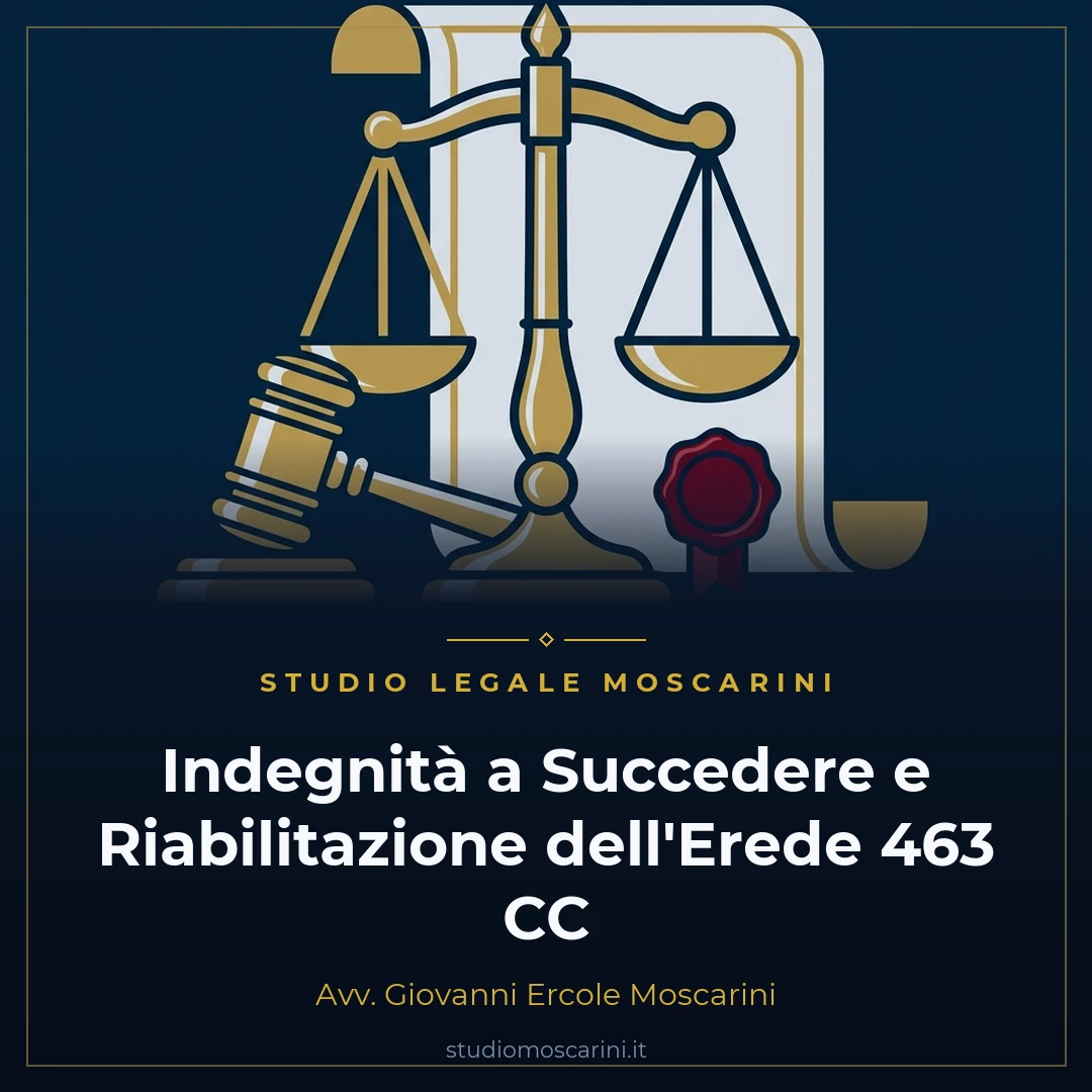 Illustrazione grafica vettoriale su indegnità a succedere e riabilitazione dell'erede con testamento olografo, martelletto del giudice e bilancia della giustizia