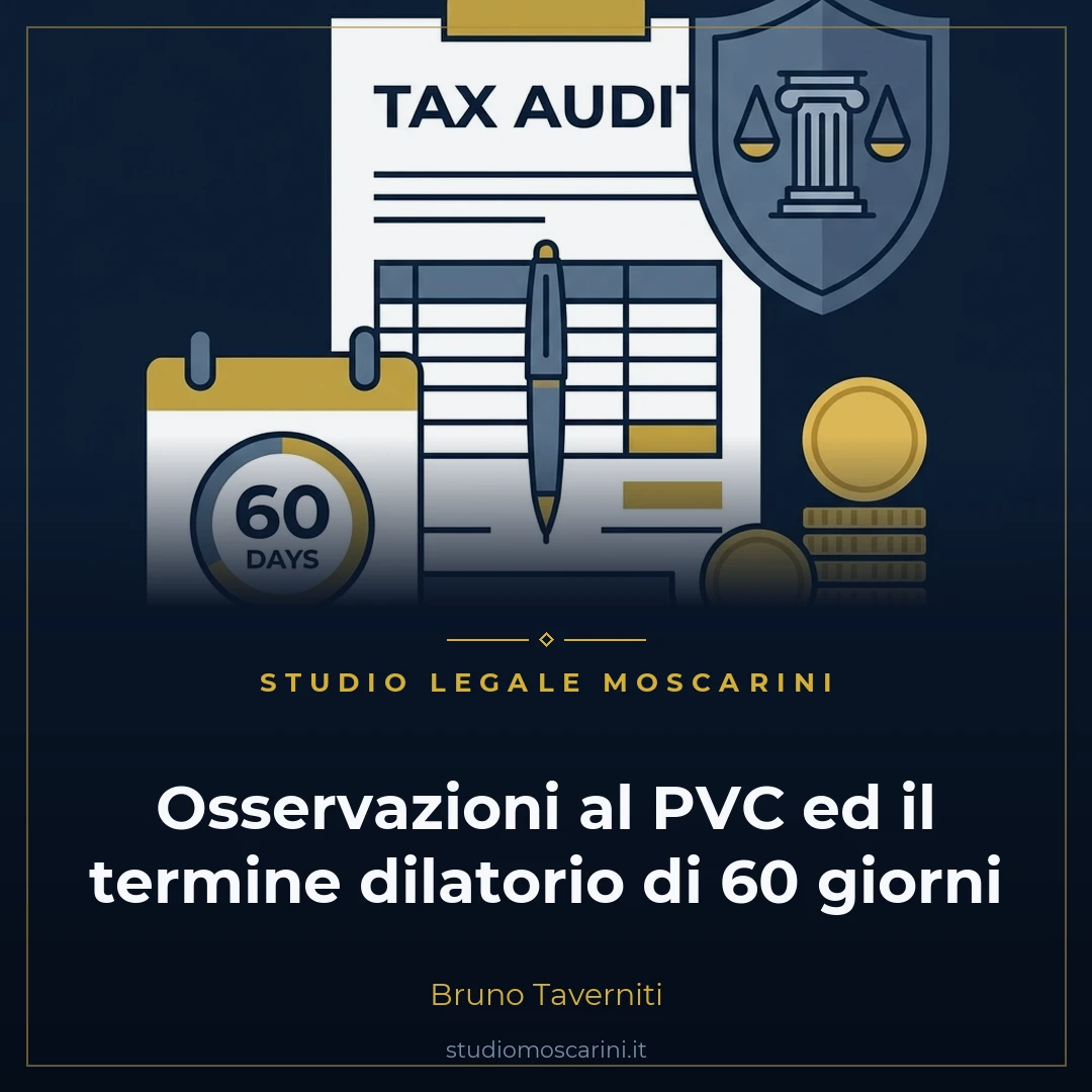 Grafica vettoriale rappresentante le osservazioni al PVC ed il termine dilatorio di 60 giorni ex art 12 Statuto Contribuente con verbale di verifica, calcolatrice, clessidra e sigillo di nullità.