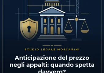 Illustrazione concettuale sull'anticipazione del prezzo negli appalti pubblici con garanzia fideiussoria e cantiere edile