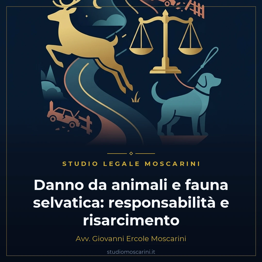 Illustrazione concettuale sulla responsabilità per danno cagionato da animali e fauna selvatica ex art. 2052 c.c.