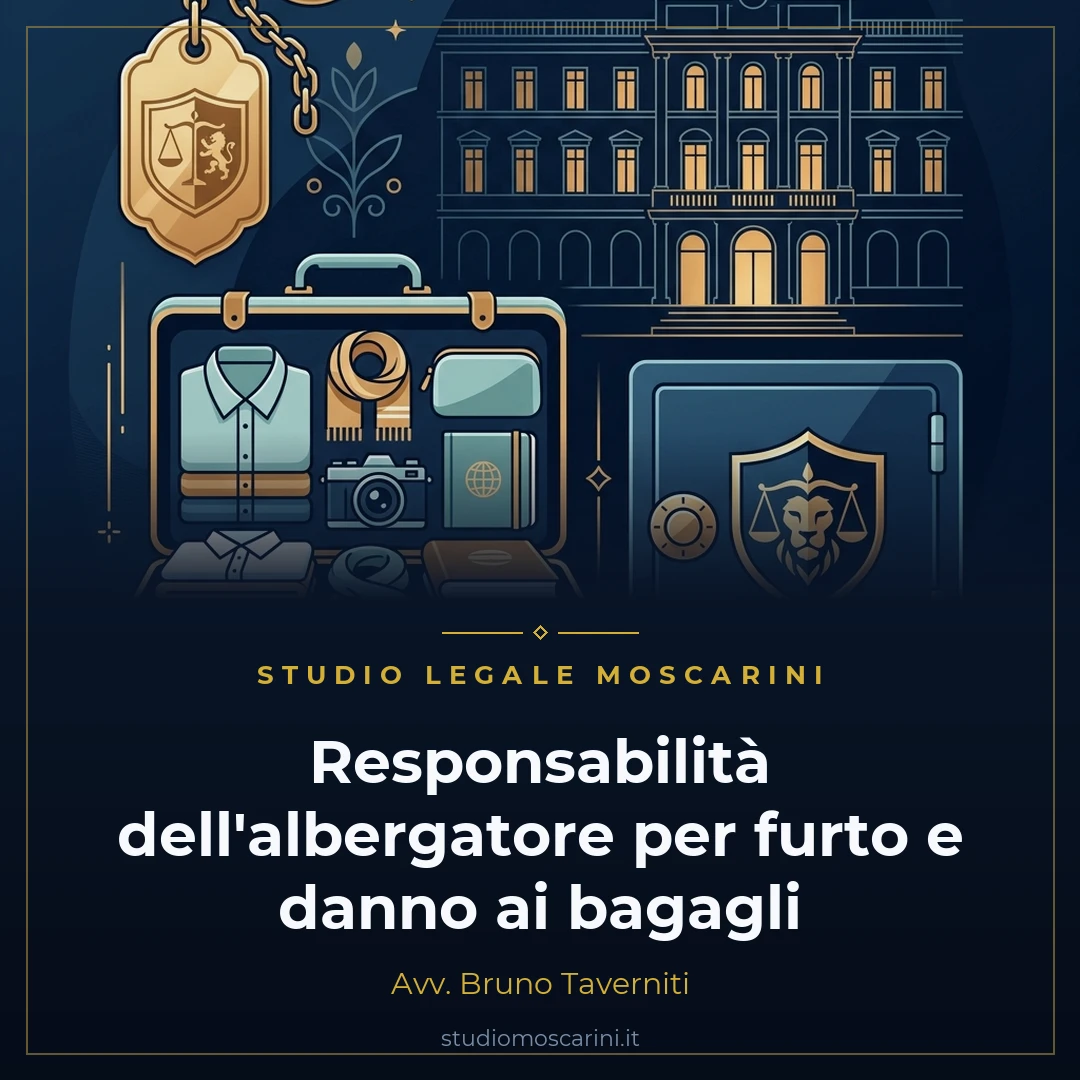 Responsabilita albergatore furto cose art 1783 cc Avv Bruno Taverniti