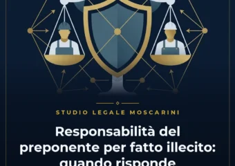 Illustrazione concettuale della responsabilità del preponente per fatto illecito dei dipendenti ex art. 2049 c.c.