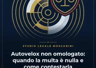 Illustrazione grafica Studio Legale Moscarini su autovelox non omologato e ricorso per multa nulla