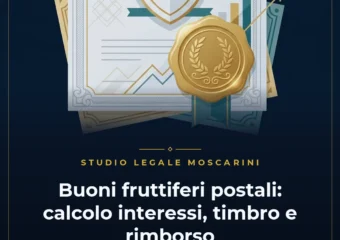 Illustrazione concettuale sui buoni fruttiferi postali, calcolo degli interessi e tutela del risparmio dello Studio Legale Moscarini