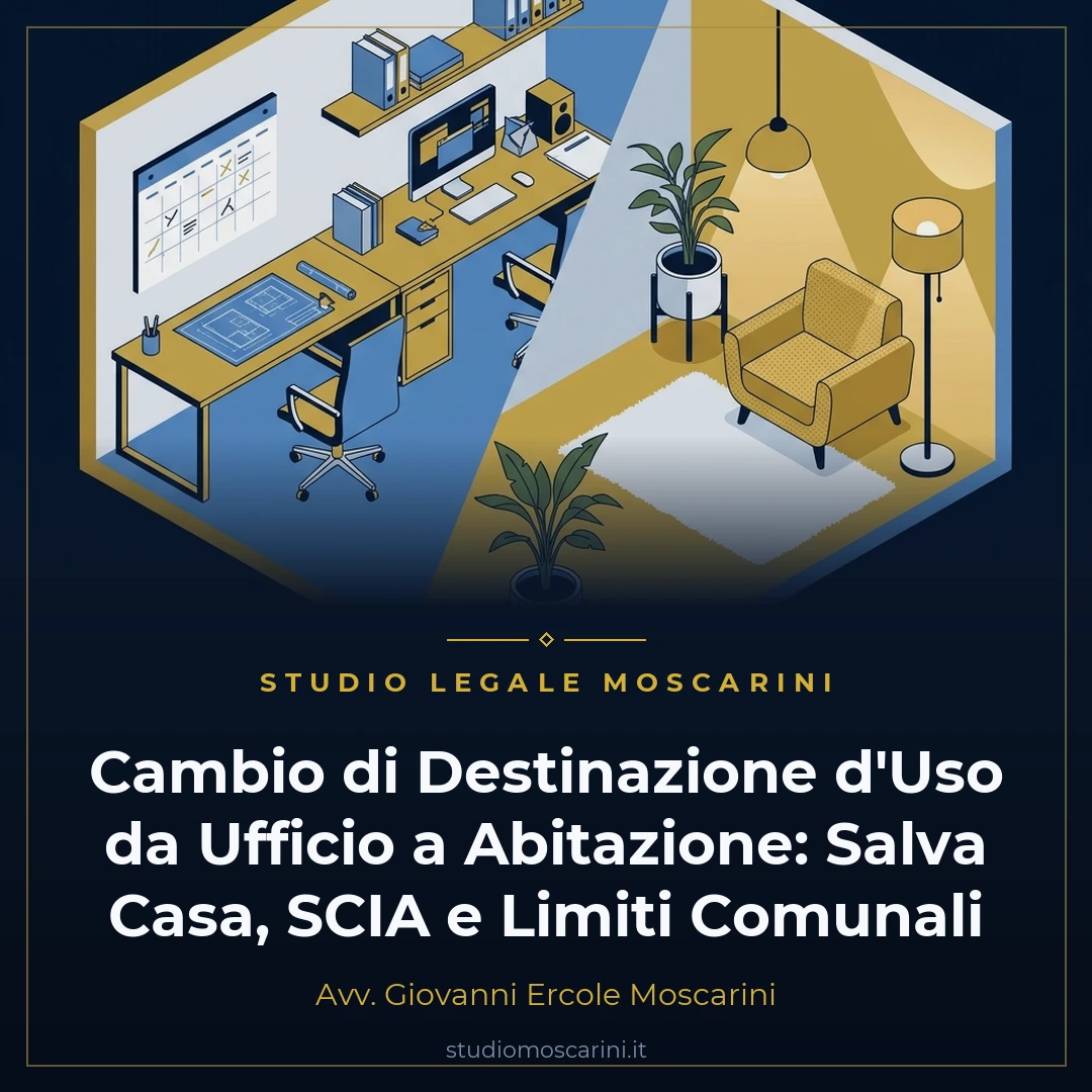 Cambio di destinazione d'uso da ufficio ad abitazione con il Salva Casa e disapplicazione dei limiti comunali