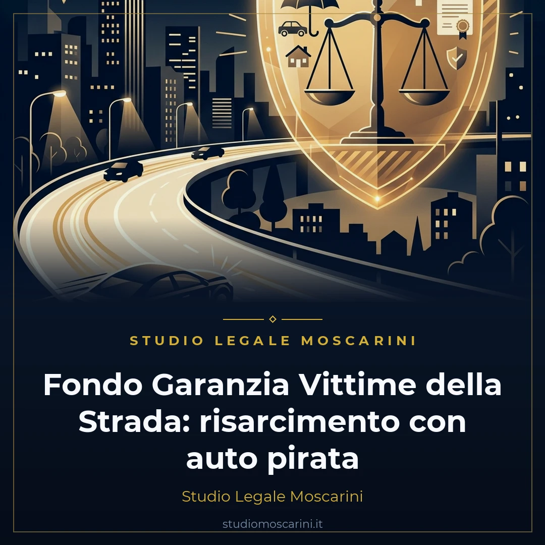 Illustrazione concettuale sul risarcimento dal Fondo di Garanzia Vittime della Strada in caso di incidente con auto pirata