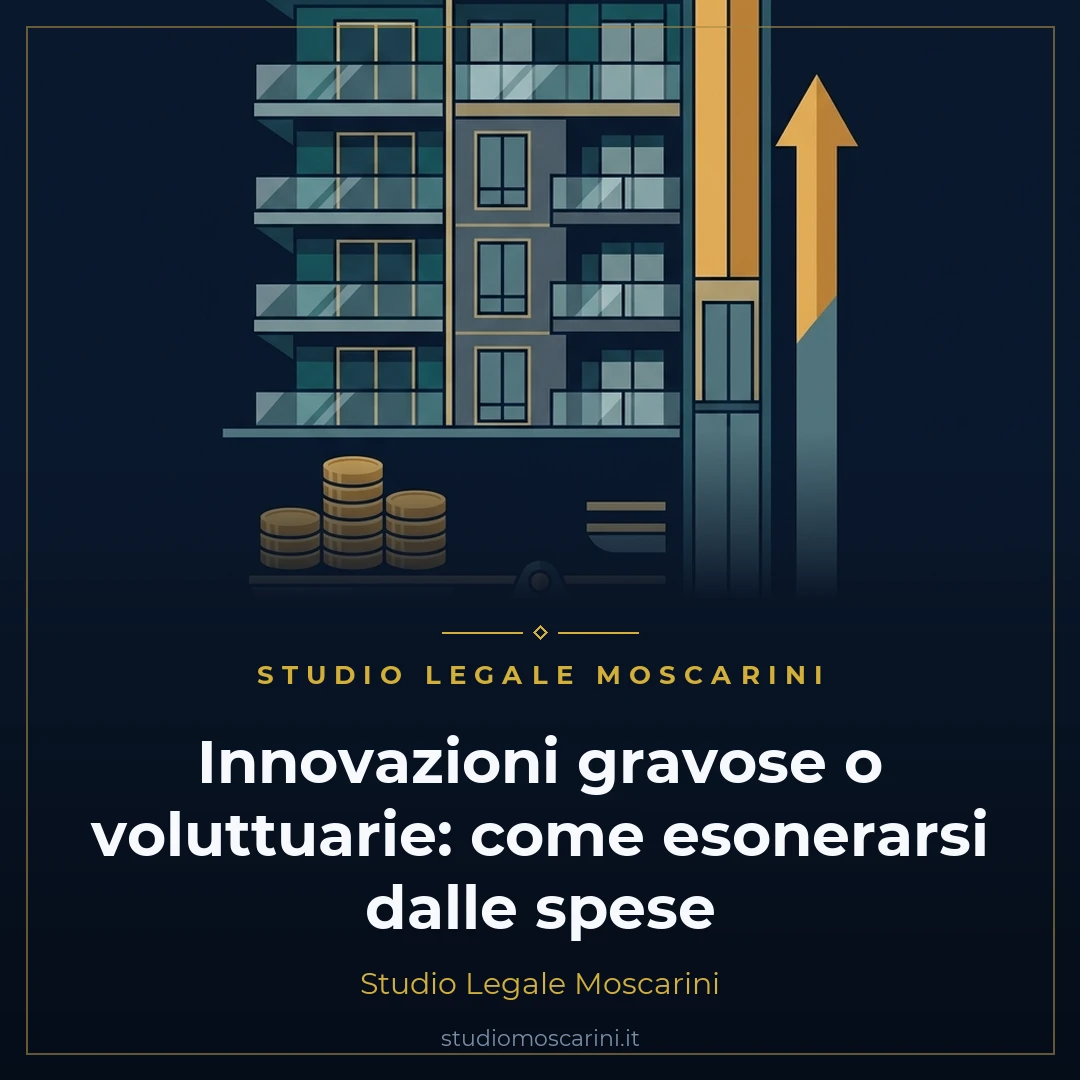Innovazioni gravose o voluttuarie in condominio: esonero spese dissenzienti e subentro art. 1121 c.c.