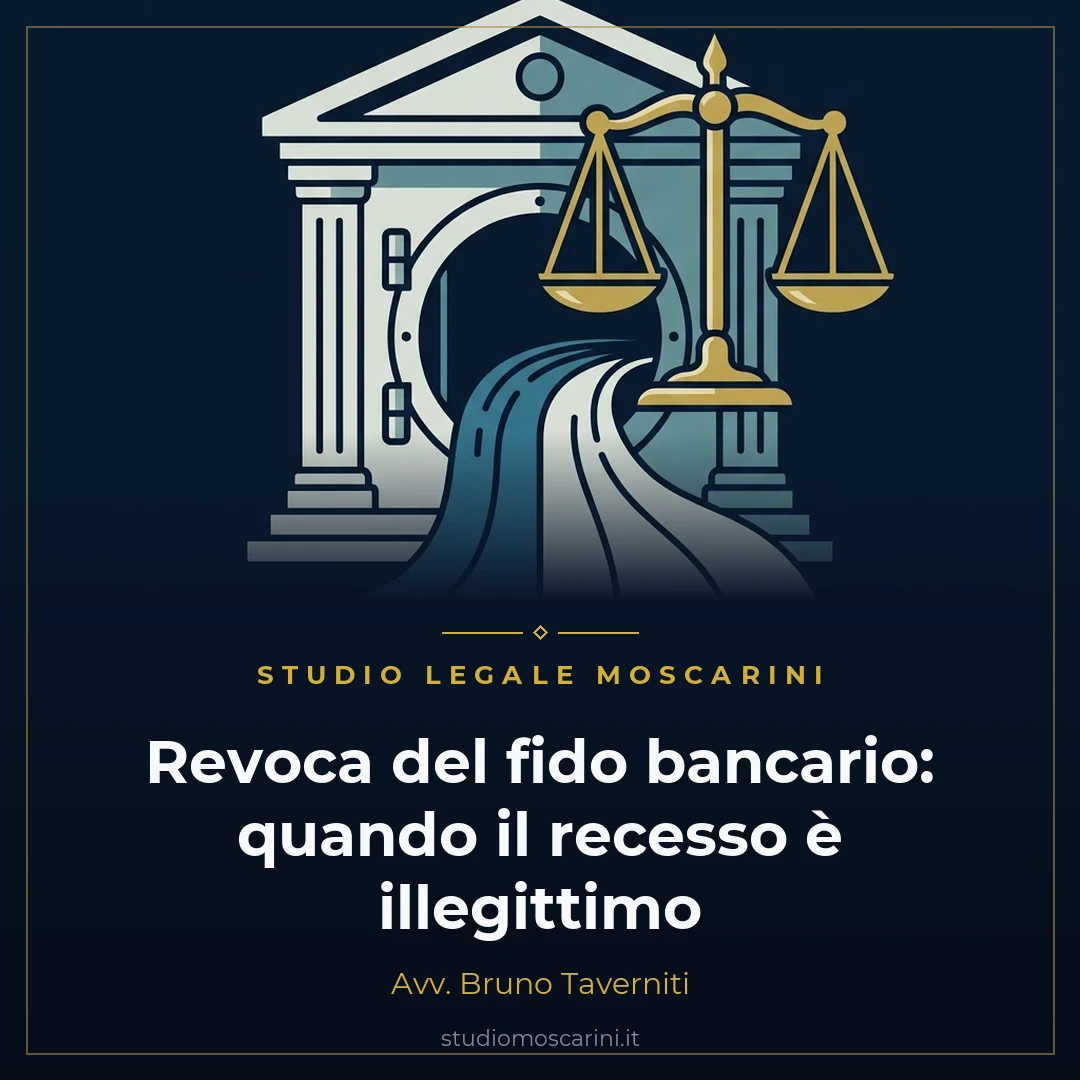 Illustrazione concettuale sulla revoca del fido bancario e i limiti legali al recesso della banca