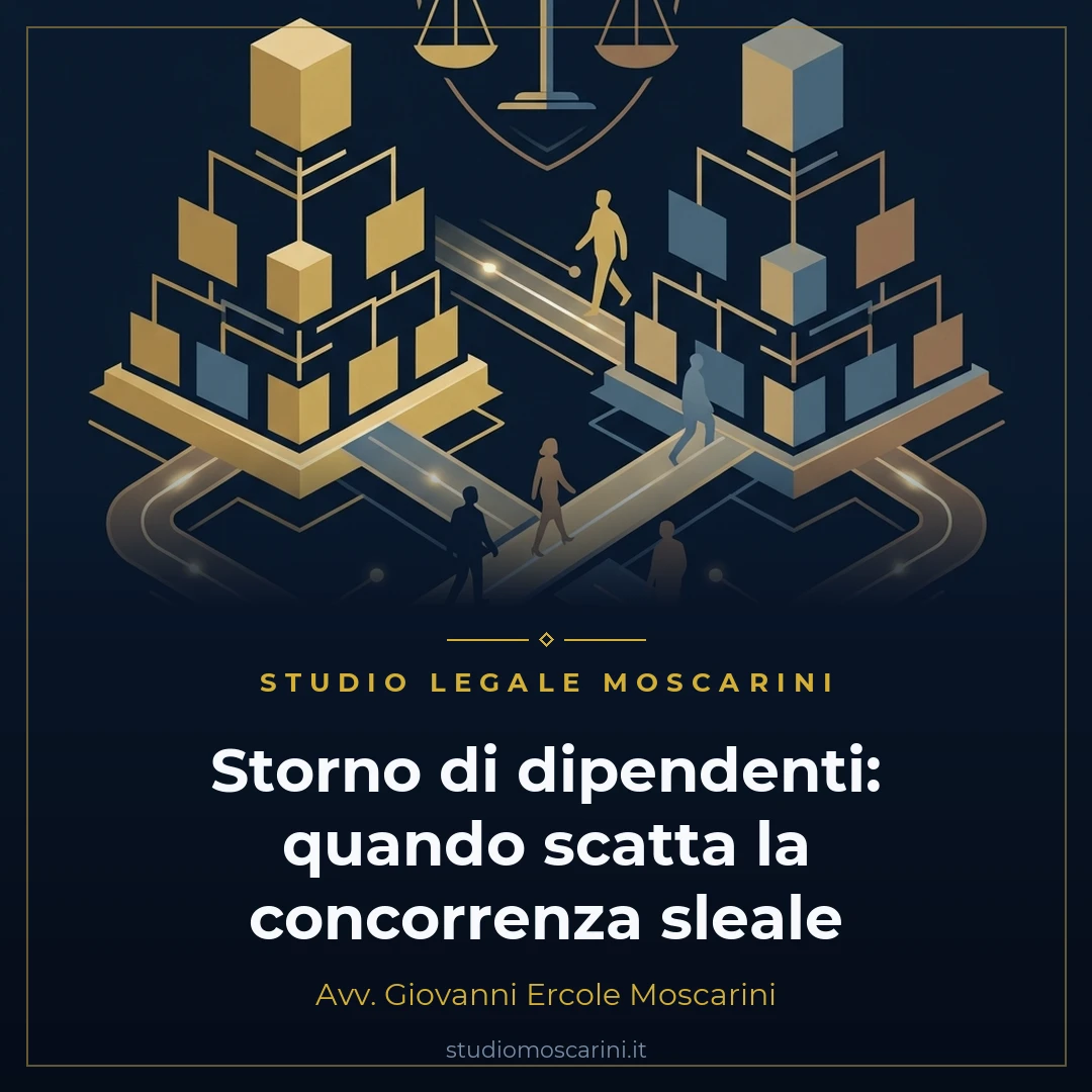 Illustrazione concettuale sui limiti legali dello storno di dipendenti e della concorrenza sleale tra aziende