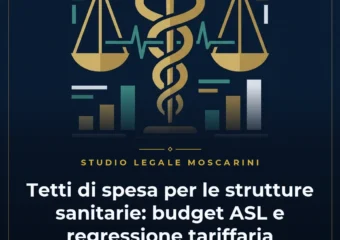 Simbolo medico ed ecg integrati con calcolatrice finanziaria e bilancia della giustizia sui tetti di spesa delle strutture sanitarie