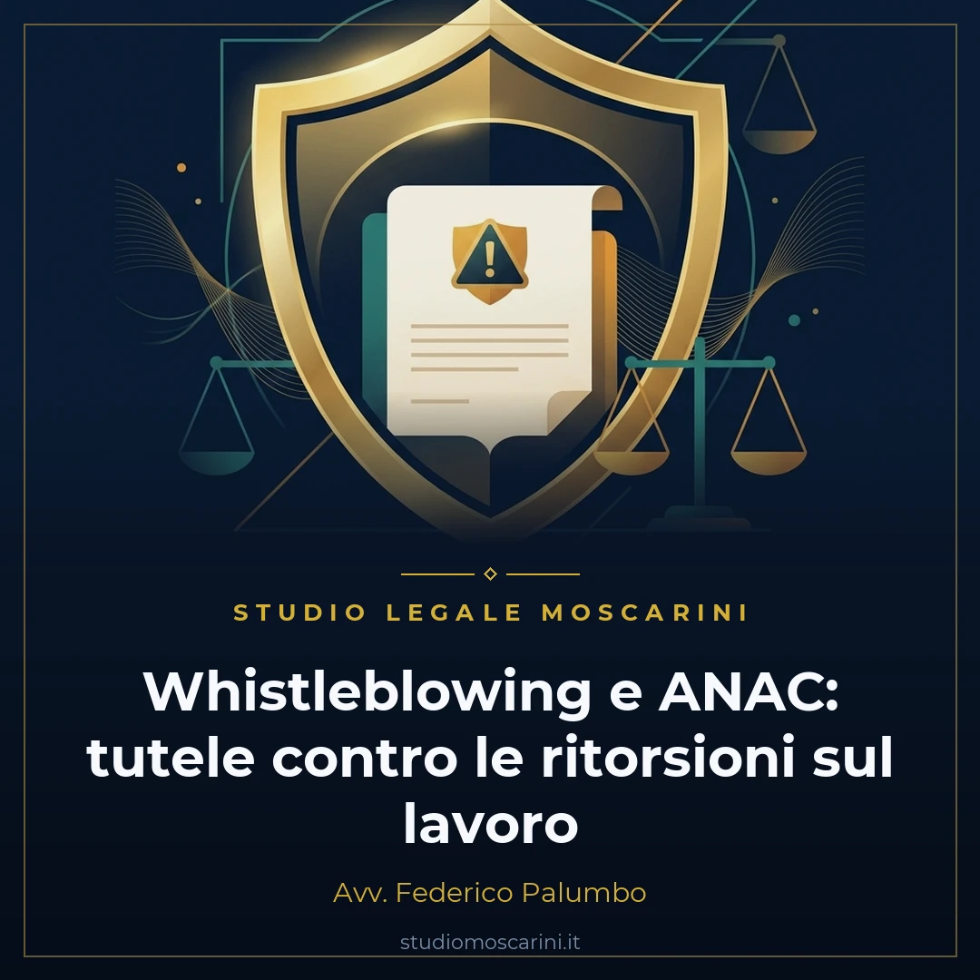 Illustrazione concettuale sulle tutele del lavoratore nel whistleblowing contro le ritorsioni e sanzioni ANAC